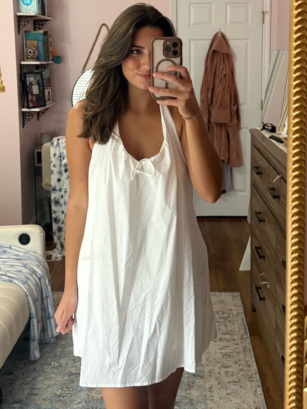 A New Day White Cotton Halter Dress